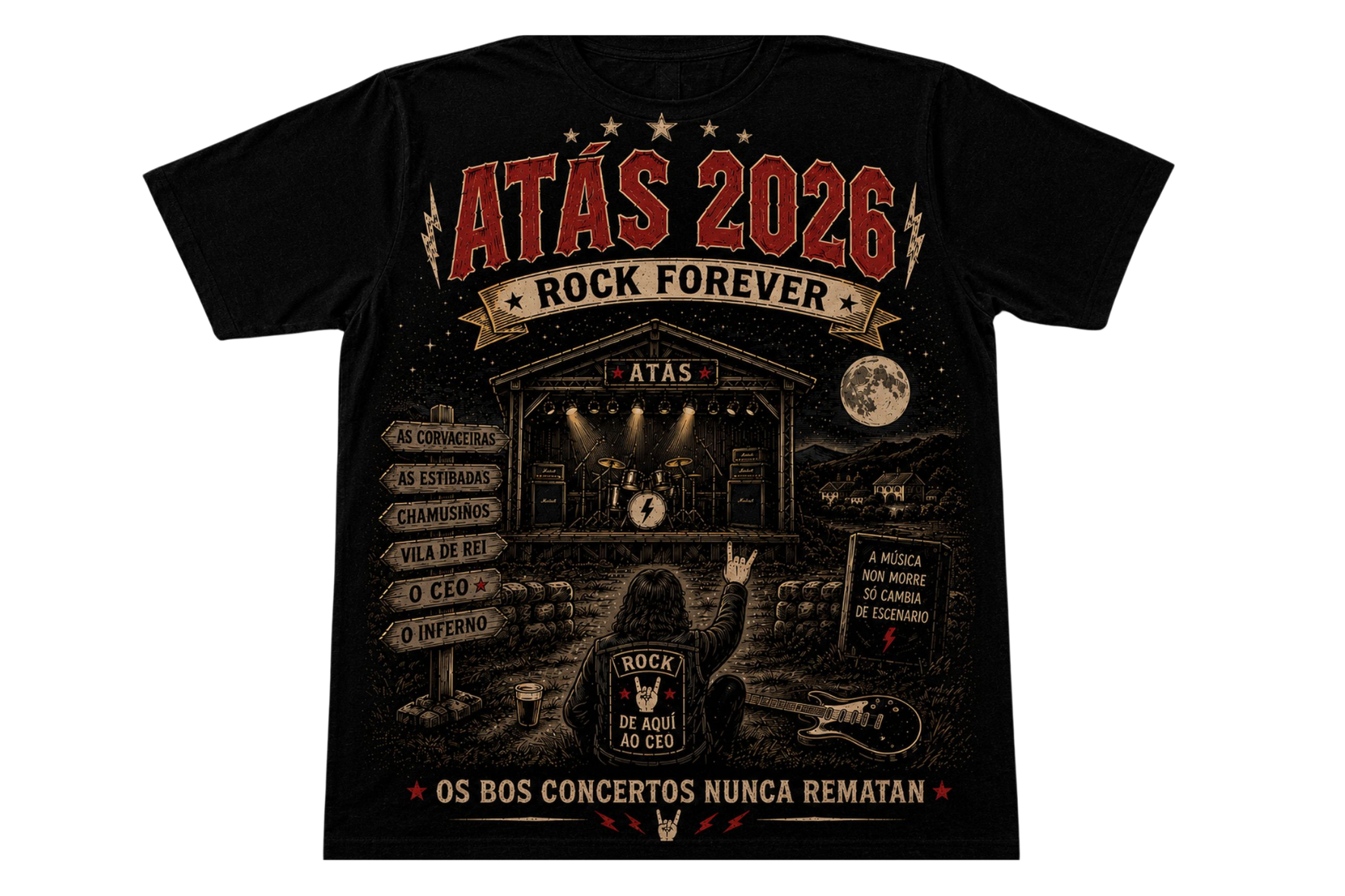 Camiseta ATÁS 2026 · Rock Forever